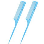 Rat Tail Comb 2Pcs Rat Tail Combs for Women, Fine Tooth Parting Tip Carbon Fiber Root Teasing Anti Static Combs for Styling (2Pcs Blue)