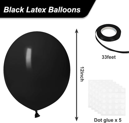 RUBFAC Black Balloons 120pcs 12 Inch, 2026 International Football Game Decor - Image 2