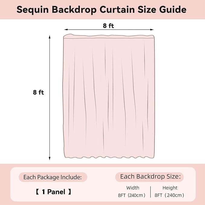 Sugargirl Red Sequin Backdrop Curtain 8FTx8FT Glitter Red Background Drapes - Image 6