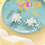 Heread Flower Bride Wedding Hair Clips Silver Leaf Bridal Hair Barrette Pearl Hair Accessories for Women and Girls (Pack of 2)