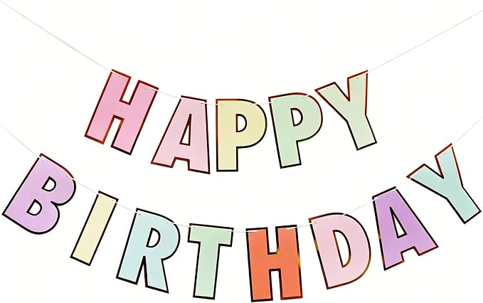 Happy Birthday Banner Birthday Party Supplies Garland Decorations Birthday by iiCheerful