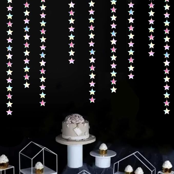 Iridescent Disco-Holographic Party-Decorations Christmas Garland - 62ft Twinkle - Image 6