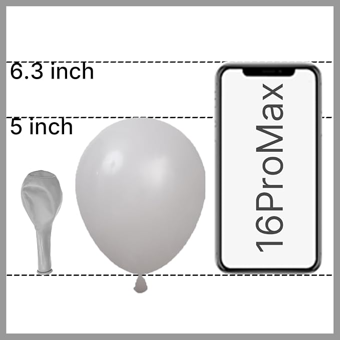 PartyWoo Gray Balloons 50pcs Small Mini Latex Matte Grey Balloons 5 Inch | Baby - Image 2