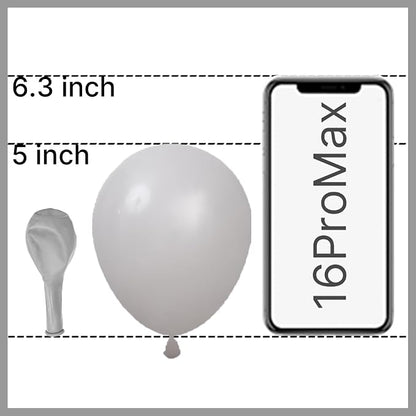 PartyWoo Gray Balloons 50pcs Small Mini Latex Matte Grey Balloons 5 Inch | Baby - Image 2