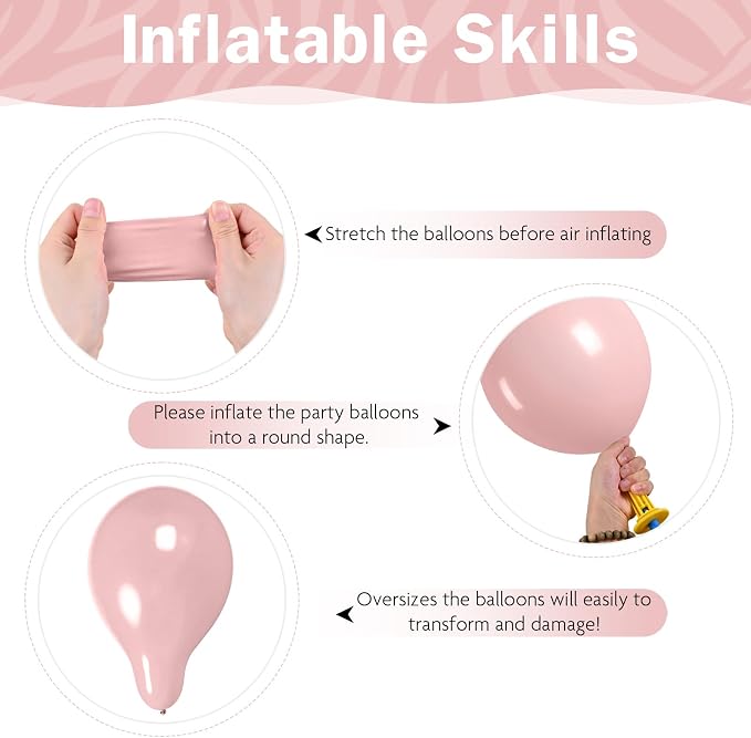HILAVO Dusty Pink Balloon Arch Kit Boho Blush Pink Champagne Gold Double - Image 8