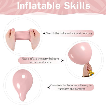 HILAVO Dusty Pink Balloon Arch Kit Boho Blush Pink Champagne Gold Double - Image 8