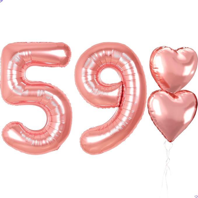 40 inch Rose Gold Birthday Balloons by Unknown