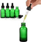 24 Pack,1oz Glass Dropper Bottle,Green Tincture Bottles with Dropper,Pretty Finish for All Kinds of Liquids,Oil Bottles for Hair- Stronger Suction ideal for Leakproof Travel