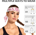 Sports Tie Headband Bandana Running Athletic Sweat Band Elastic Adjustable Sport Head Tie for Men Women Head Ties Ninja Tie Headbands Tennis Sweatbands Soccer Basketball Teams Running Head Band