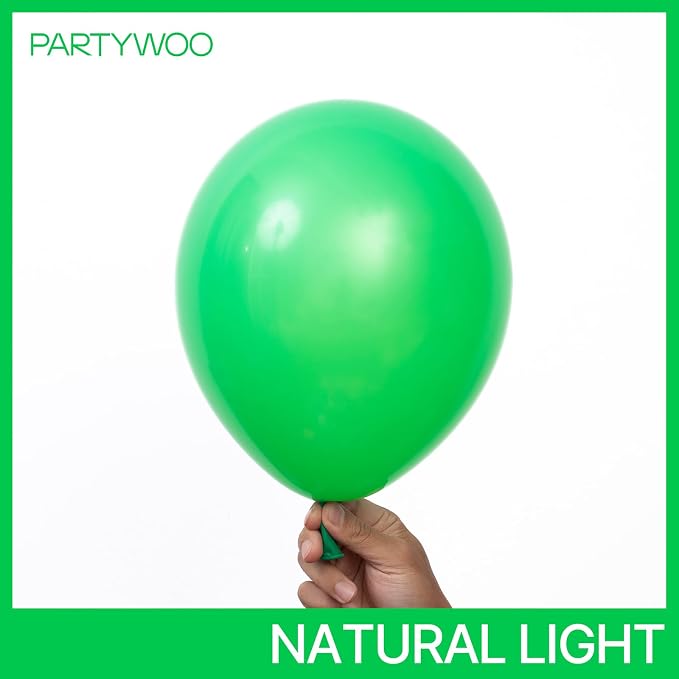 PartyWoo Green Balloons 100pcs Latex Helium Balloons 12 Inch | Birthday Baby - Image 2