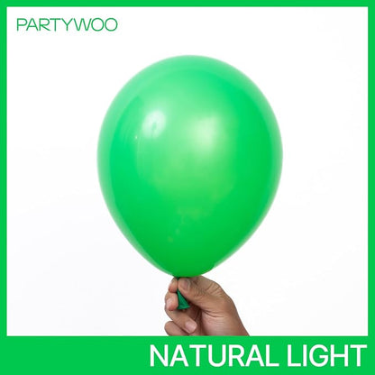 PartyWoo Green Balloons 100pcs Latex Helium Balloons 12 Inch | Birthday Baby - Image 2
