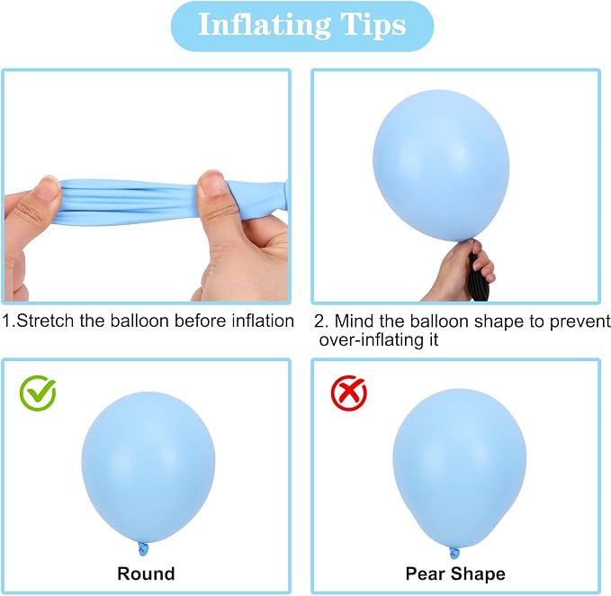APLANET 150pcs Pastel Blue Balloons Different Sizes 18 12 10 5 Inch, Latex - Image 4