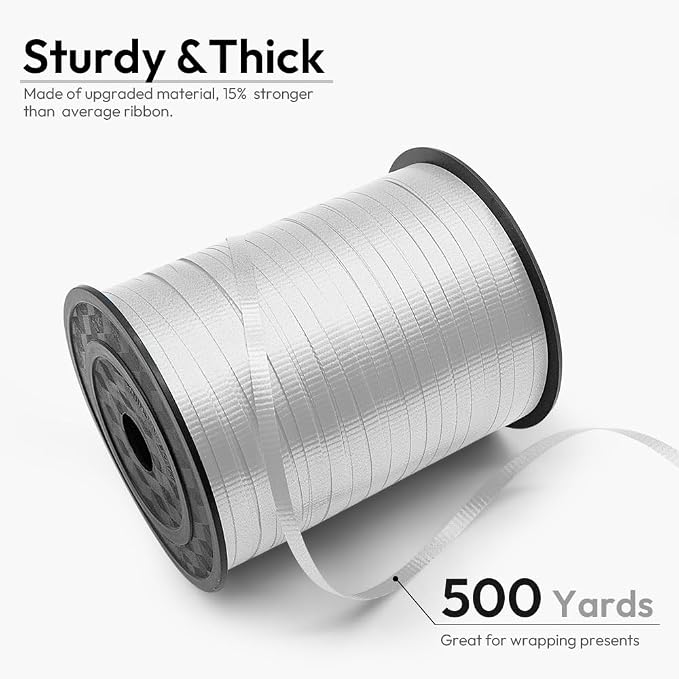 500 Yards Curling Ribbon for Gift Wrapping, 3/16" Balloon String for Christmas - Image 2
