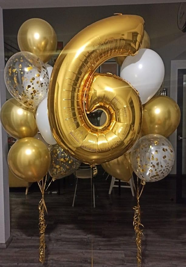 Gold Number 8 Balloon 40 Inch, 8th Birthday Party Decorations Men Women | Foil - Image 9