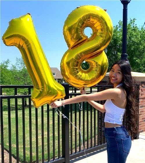 Helium Foil Gold Number 8 Balloon 40 Inch, Mylar Eight Numbers 8 18 28 38 48 58 - Image 7