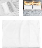2pcs Satin Pillow Covers Envelope Closure Soft Smooth Pillowcase for Bed Bedroom Hair Protection Washable White