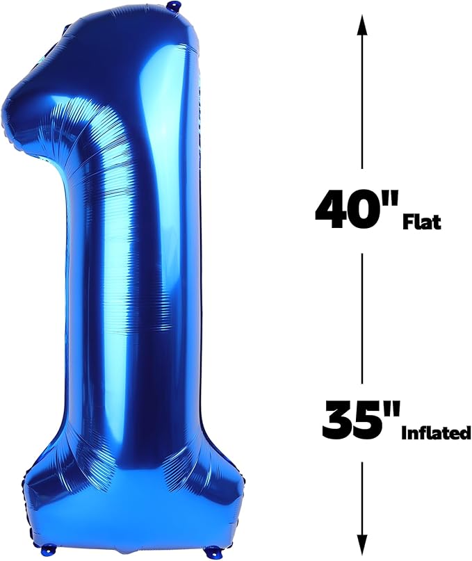 Giant Navy Blue 10 Balloon Number 40 Inch, 10 Number Balloons Birthday Supplies - Image 2