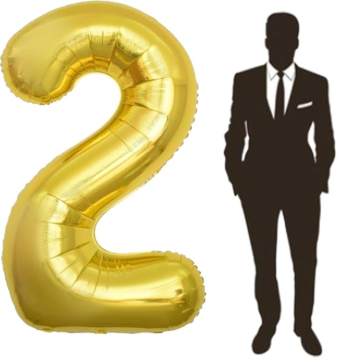 65 Inch Giant gold Foil Number Balloon, Old Children's Birthday Party Helium by Yimenbloon