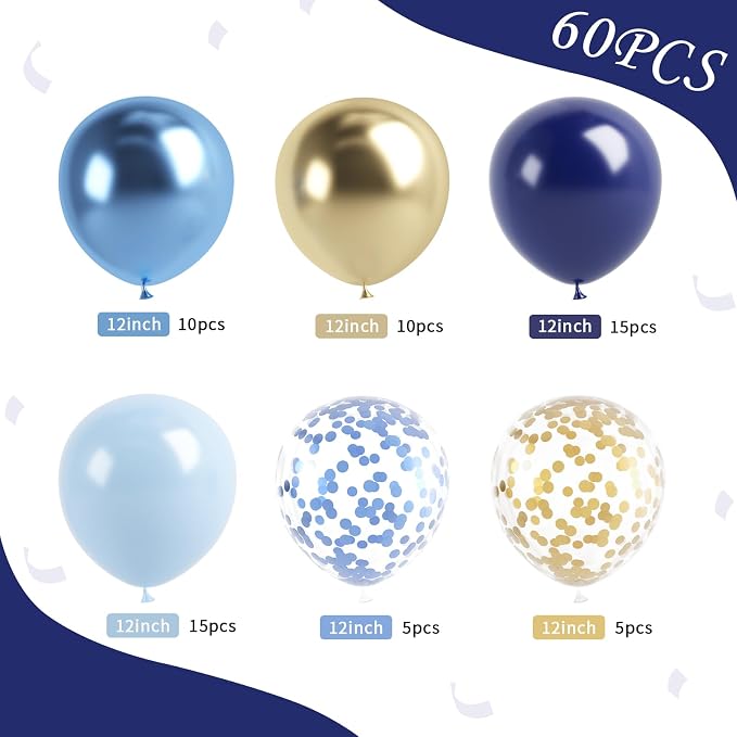 Navy Blue Gold Balloon - Image 2