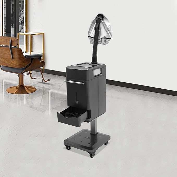 Nano Hair Steamer Machine Processor, Professional Hair Dryer, 500W Professional Hair Treatment Machine for Hair Drying, Heating, Perm Styling Salon SPA (500W Black)