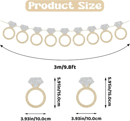 Ring Banner Bachelorette Party Decorations, Bridal Shower Decor | Pre-Strung - Image 2