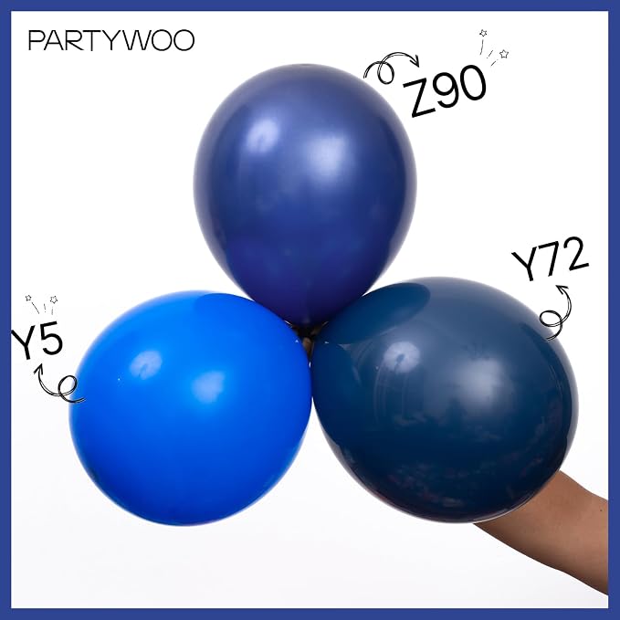 PartyWoo Navy Blue Balloons 100pcs Dark Blue Latex Helium Balloons 12 Inch | - Image 5