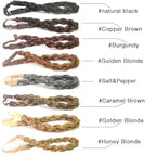 DIGUAN Chubby Narrow Synthetic Hair Braided Headband Classic Chunky Plaited Braids Elastic Stretch Hairpiece Women Girl Beauty accessory, 58g (Golden Blonde)