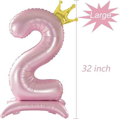 Crown Pink Number 2 Balloon - Image 2