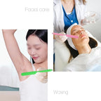 2-PCS Non-Stick Reusable Wax Silicone Spatula, Silicone Waxing Applicators for Hair Removal, for Home Salon Body Use(Green & Purple, size 2)