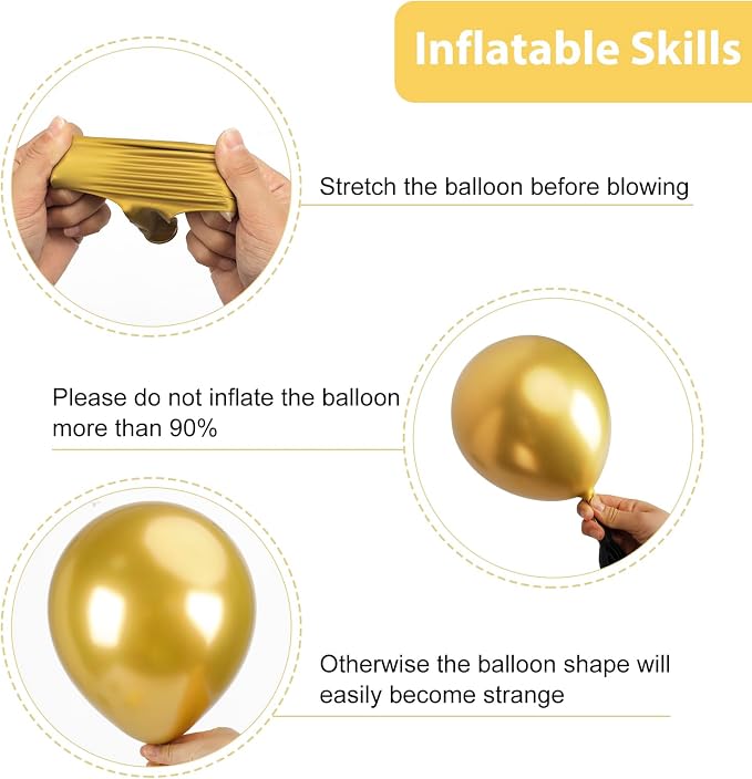 RUBFAC White and Gold Balloons 129pcs Different Size 18 12 10 5 Inch | Latex - Image 3