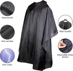 Professional Hair Cutting Cape with Adjustable Snap Closure, Salon Barber Cape,Waterproof Hairdressing Salon Cape - 57" x 51"(Black)