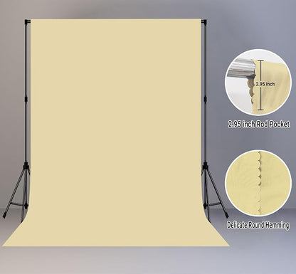 Tan Photography Backdrop for Photoshoot, Fabric 5x7ft | Polyester Studio Photo - Image 2