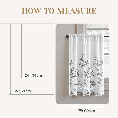 HOMEIDEAS Kitchen Curtains, Short Non-See-Through Privacy 30X36 Inch Length - Image 6