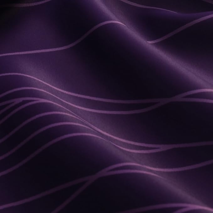 Purple and Greyish White Ombre Short Blackout Kitchen Curtains 36 Inch Long - Image 9