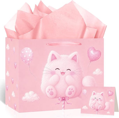 Cute Chubby Pink Cat Gift Bag by Unknown