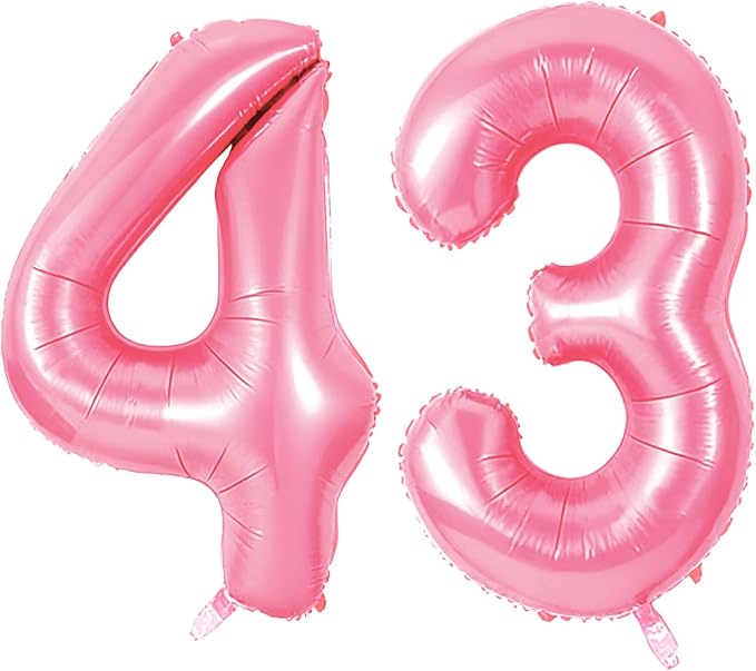 Number 43 Balloons for 43rd Birthday Party Decorations, 0-100 Large No.43 by Joycard
