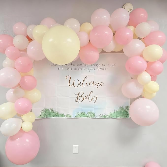 Pink and Yellow Balloons for Bee Bear Themed Baby Shower Decorations | 60Pcs - Image 3