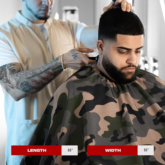 Barber Strong The Barber Cape Haircut Cover for Men, Hair Repelling and Static-Reducing Material, Water Resistant Fabric