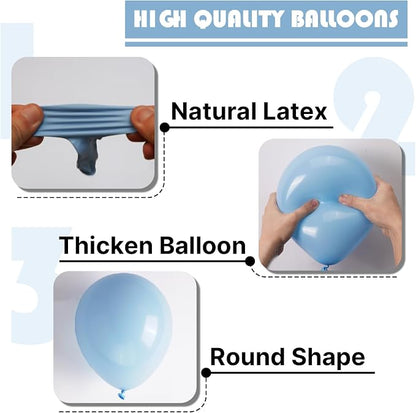 PartyWoo Light Blue Balloons 100pcs Different Sizes of 18 12 10 5 Inch Baby - Image 8