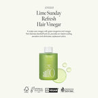 Lime Sunday Refresh Hair Vinegar with Vitamin C, Vinegar, Green Mint for Deep Cleansing Oily Scalp and Reducing Oil Production, Lime Citrus Scent, Silicone, Sulfate & Paraben Free (200ml / 6.76 fl.Oz)