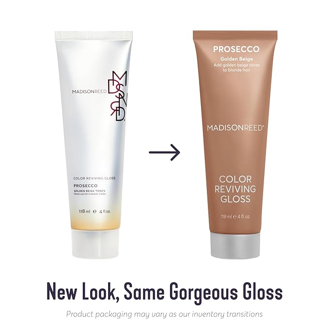 Madison Reed Color Reviving Gloss, Prosecco - Golden Blonde, Semi-Permanent Hair Dye, Enhances Hair Color & Corrects Tone, Adds Brilliant Shine, Keratin & Argan Oil, 4 Fl Oz (118 mL)