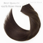 Lacer Tape in Hair Extensions Light Dark Brown Real Human Hair Tape in Extensions 20Pcs 50 Gram Skin Weft 18"