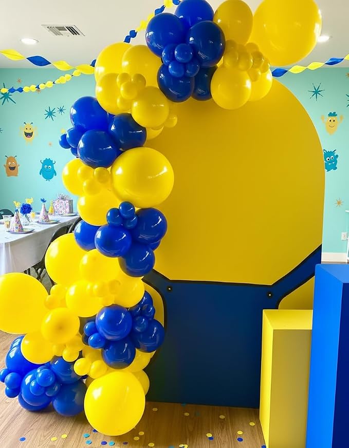 Royal Blue and Yellow Balloons Arch Kit 166pcs - Image 4