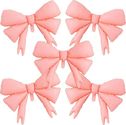 Vuzvuv 5 Pcs 30 Inch Foil Pink Bow Balloons by Vuzvuv