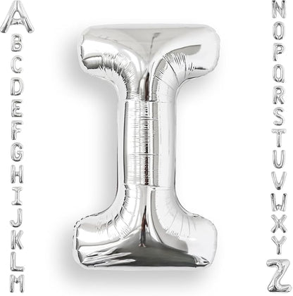 AULE 40 Inch Silver I Balloon Letter Foil A-Z Birthday Big Alphabet | Birthday by AULE
