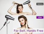 Hair Dryer Stand White 20-63 Inch Adjustable Blow Dryer Holder with Tripod and Universal Clip, Easy to Use, Hands Free Relieve Wrist Pain, Shoulder Periarthritis etc