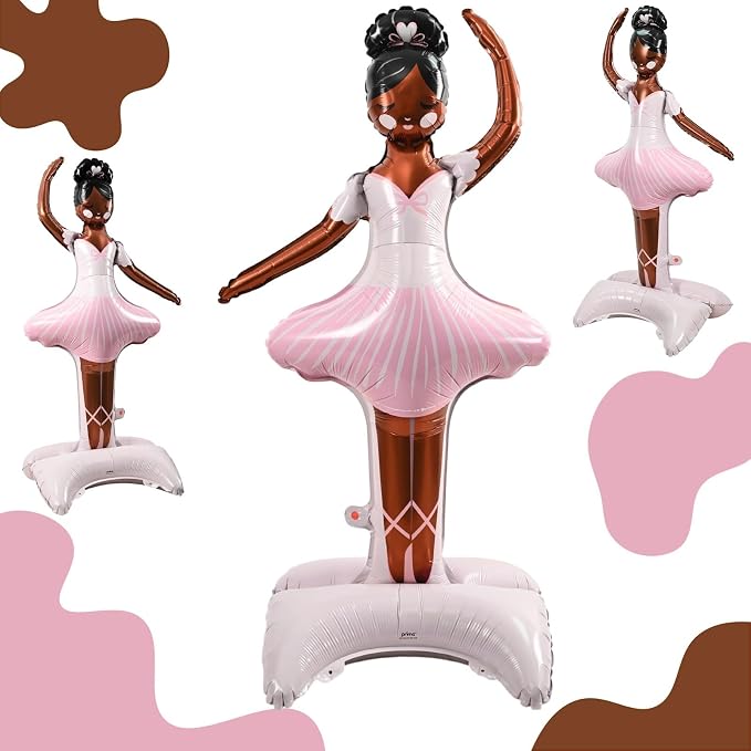 49" Large Ballerina Balloons for Party Decorations, Giant Self Standing by Paeyeq
