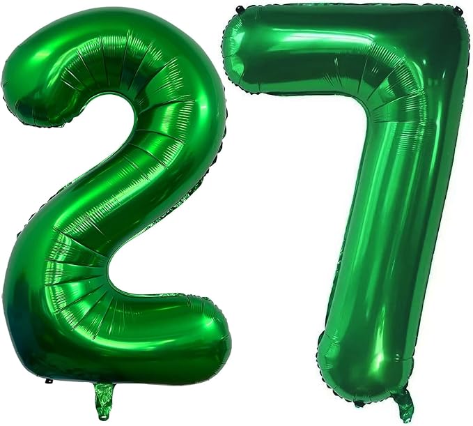 Number 27 Dark green Balloons 40 Inch Giant Dark green Foil 27 Helium Balloons by LHOAVWE