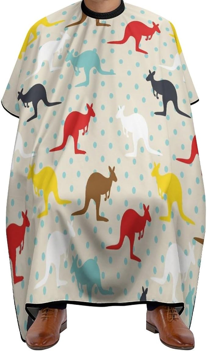 Men Women Adults Unique Kangaroo Australia Salon Haircut Capes, Lightweight Hairdressing Haircut Apron for Hairdressers, Profession Barbershop Supplies