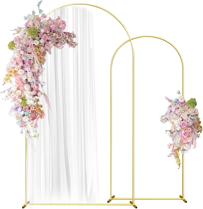 Wedding Arch Backdrop Stand Set of 2 Gold Wedding Balloon Arched Backdrop Stand by SPRITEDISPLAY